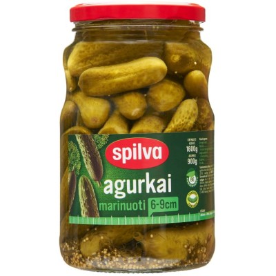 Agurkai marinuoti SPILVA, 1600 / 900 g